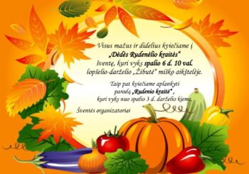✅✅✅Visus mažus ir didelius kviečiame į „Dėdės Rudenėlio kraitės“ šventę!!!